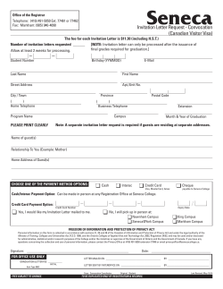 Invitation Letter Request - Convocation (Canadian Visitor Visa)