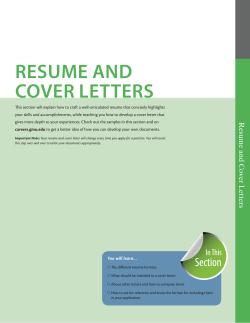RESUME AND COVER LETTERS