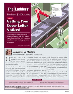 Getting Your Cover Letter Noticed