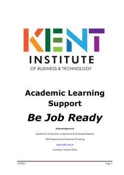 Be Job Ready Academic Learning Support