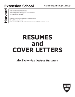 RESUMES and COVER LETTERS Harvard