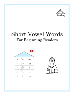 Short Vowel Words For Beginning Readers a e