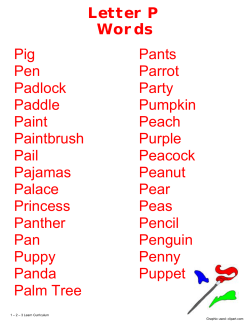 Letter P Words Pig Pants