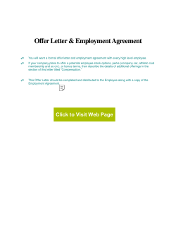 Offer Letter &amp; Employment Agreement