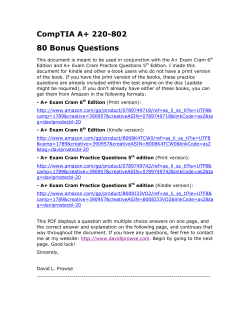 CompTIA A+ 220-802 80 Bonus Questions