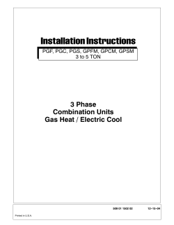 3 Phase Combination Units Gas Heat / Electric Cool