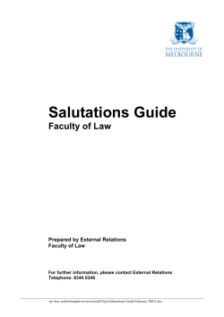 Salutations Guide  Faculty of Law Prepared by External Relations