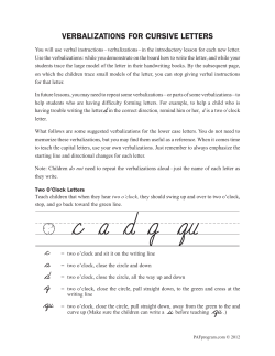 VERBALIZATIONS FOR CURSIVE LETTERS