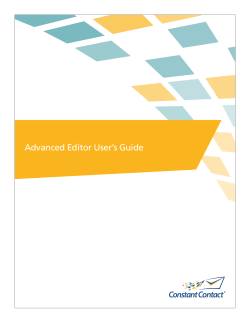 Advanced Editor User’s Guide
