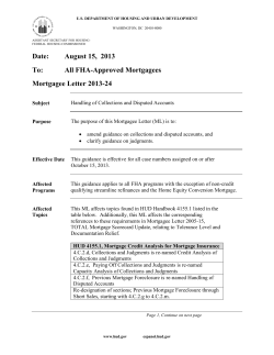 Date: August 15,  2013 To: All FHA-Approved Mortgagees