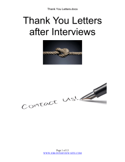 Thank You Letters after Interviews  Thank You Letters.docs