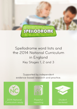 Spellodrome word lists and the 2014 National Curriculum in England