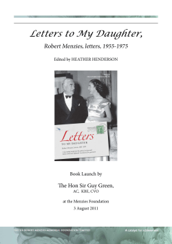 Letters to My Daughter, Robert Menzies, letters, 1955-1975
