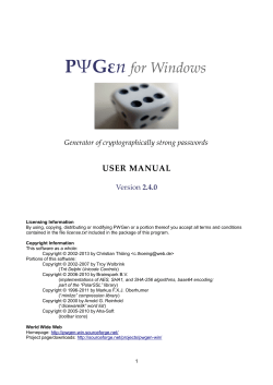 P  for Windows USER MANUAL