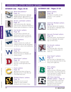 DIMENSIONAL LETTER MATERIAL OPTIONS EXTERIOR USE - Pages 37-39 Metal Micaletters
