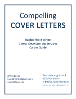 Compelling Cover Letters trachtenberg school Career Development services