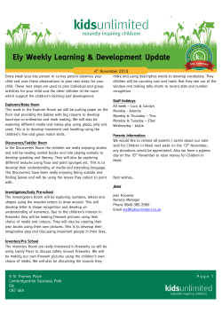 Update Ely Weekly Learning &amp; Development 4