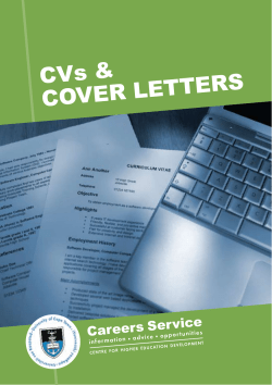 cvs &amp; cover letters careers service tunities
