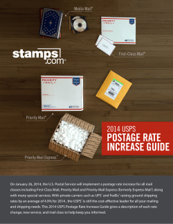 POSTAGE RATE INCREASE GUIDE 2014 USPS