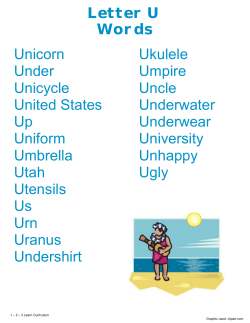 Letter U Words Unicorn Ukulele