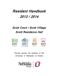 Resident Handbook 2013 / 2014  Scott Court / Scott Village
