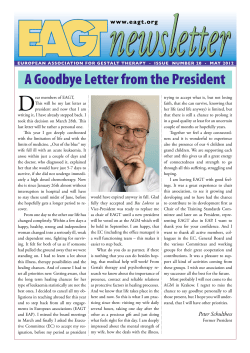 newsletter D A Goodbye Letter from the President