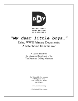 “My dear little boys…” Using WWII Primary Documents: