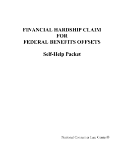 FINANCIAL HARDSHIP CLAIM FOR FEDERAL BENEFITS OFFSETS