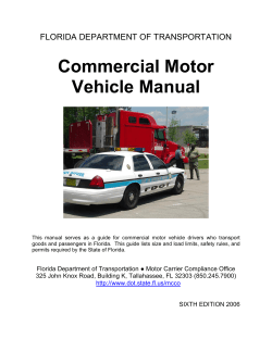 Commercial Motor Vehicle Manual  FLORIDA DEPARTMENT OF TRANSPORTATION