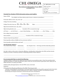 Recruitment Information Form (RIF) CONFIDENTIAL