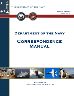 Correspondence Manual Department of the Navy