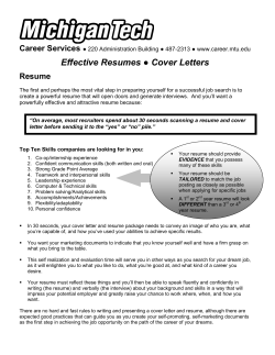 Effective Resumes Cover Letters  Resume