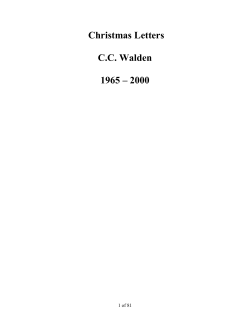 Christmas Letters  C.C. Walden 1965 – 2000