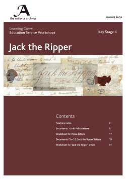 Jack the Ripper  Contents Learning Curve