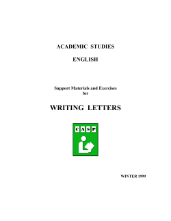 WRITING  LETTERS ACADEMIC  STUDIES ENGLISH