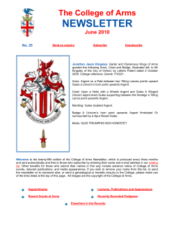 NEWSLETTER The College of Arms June 2010