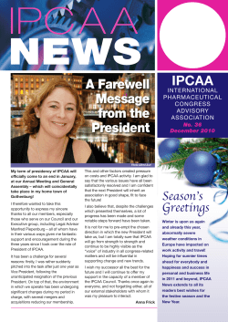 NEWS IPC A A IPCAA A Farewell