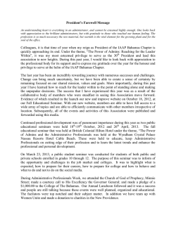 President&rsquo;s Farewell Message