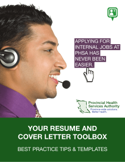 YOUR RESUME AND COVER LETTER TOOLBOX  BEST PRACTICE TIPS &amp; TEMPLATES