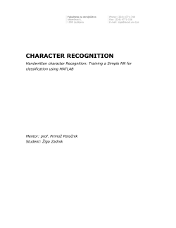 CHARACTER RECOGNITION