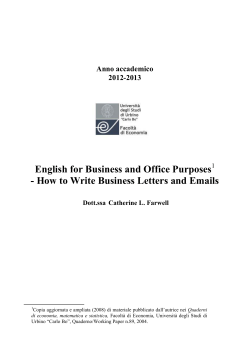 English for Business and Office Purposes Anno accademico