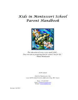 Kids in Montessori School Parent Handbook