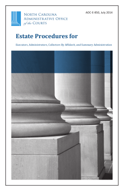 Estate Procedures for AOC-E-850, July 2014