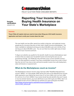 Reporting Your Income When Buying Health Insurance on Your State’s Marketplace Income