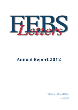 Annual Report 2012 FEBS Letters Editorial Office  June 25, 2013