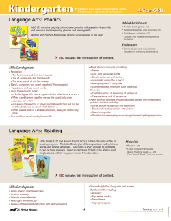 Kindergarten 4-Year-Olds Language Arts: Phonics