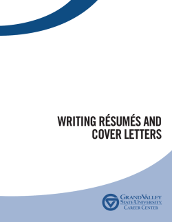 WRITING R&Eacute;SUM&Eacute;S AND COVER LETTERS