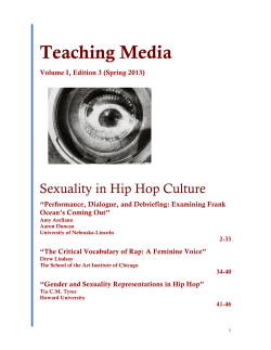 Teaching Media  Sexuality in Hip Hop Culture