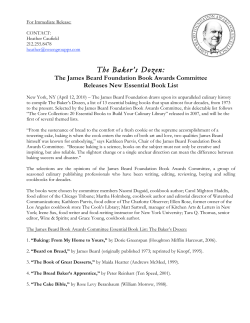 The Baker’s Dozen:  The James Beard Foundation Book Awards Committee