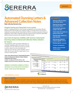 Automated Dunning Letters &amp; Advanced Collection Notes KEY BENEFITS